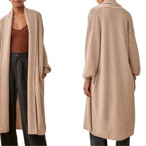 Reformation Liam Cashmere Long Cardigan in Oatmeal